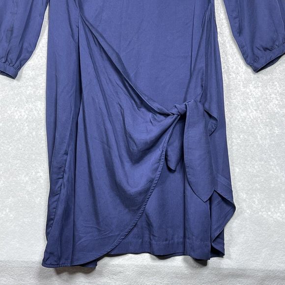 J. McLaughlin Dress Womens X-Large Blue V Neck 3/4 Sleeve Knee Length Back Zip - Picture 4 of 12